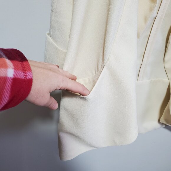 WILFRED Aritzia Chevalier Blazer Open Front Crepe Shawl Collar Cream Women's 0 - Picture 6 of 14